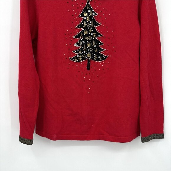 BEREK UGLY CHRISTMAS SWEATER dangly charms beaded christmas tree holiday XL - Picture 7 of 9